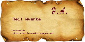 Heil Avarka névjegykártya